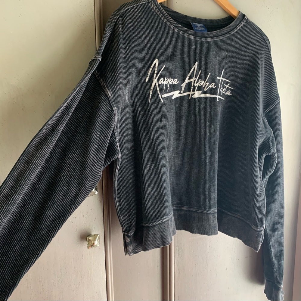 Kappa Alpha Theta Waffle Knit Crew Neck Sweatshirt - Picture 2 of 6